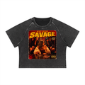 Women's Mineral Wash Savage Crop Tee
